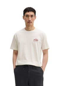 Marc O'Polo T-Shirt MARC O'POLO, Herren, Gr. XL, egg wei&szlig;, Jersey, Obermaterial: 100% Baumwolle, regular fit normal, Rundhals, Shirts T-Shirt, regular mit sommerlichem R&uuml;ckenprint