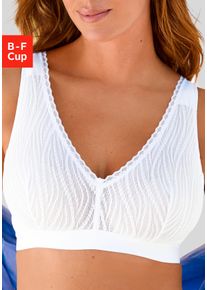 Entlastungs-BH Vivance, Damen, Gr. 85, Cup C, wei&szlig;, Spitze, Obermaterial: 55% Polyamid, 26% Baumwolle, 19% Elasthan, BHs Entlastungs-BH, ohne B&uuml;gel, aus Spitze &ndash; ideal f&uuml;r gro&szlig;e Gr&ouml;&szlig;en