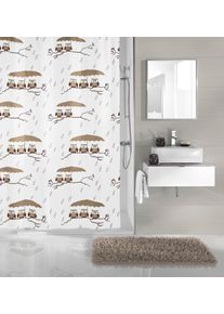 Duschvorhang Kleine Wolke "Eulen", grau (wei&szlig;, taupe), B:120cm H:200cm, Polyester, Duschvorh&auml;nge, Duschvorhang, mit Besfestigungsringen