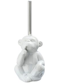 WC-Garnitur Wenko "Monkey", wei&szlig;, B:14cm H:20cm L:14,5cm, Keramik, Reinigungsb&uuml;rsten, WC-Garnitur, Keramik