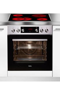 Amica Elektro-Herd-Set "EHCX 933 110 E", Energieeffizienz: A, silber (edelstahlfarben), Herdsets, Komfortables Kochen und Backen mit praktischer Unterst&uuml;tzung, Elektro-Herd-Set