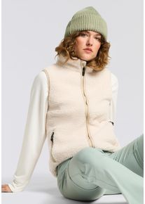 Fleeceweste Killtec "KOW 7 WMN VST", Damen, Gr. 40, wei&szlig; (wei&szlig;er sand), Obermaterial: 100% Polyester, Westen Fleeceweste, f&uuml;r den &Uuml;bergang aus Stretchmaterial, mit Stehkragen, sportlicher Stil