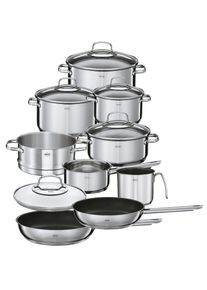 R&ouml;sle Topf-Set R&Ouml;SLE "ELEGANCE", silber (edelstahlfarben), T&ouml;pfe, Topf-Set, mit Glasdeckel und Innenskalierung, sp&uuml;lmaschinen-/ induktionsgeeignet