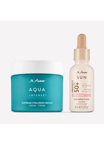 Supreme Hyaluron Cr&egrave;me Visage & S&eacute;rum Fluide Solaire Sun Drop SPF 50+ Sensitiv - M. Asam AQUA INTENSE