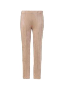 2-in-1-Hose GOLDNER "Kurzgr&ouml;&szlig;e Moderne Leggings in trendigem Velourslederimitat", Damen, Gr. 26, K-Gr, beige (bisquit), Obermaterial: 92% Polyester PES. 8% Elasthan EL., normal, Hosen 2-in-1-Hose, Ohne