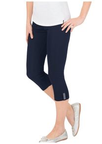 Leggings TRIGEMA "TRIGEMA Leggings 7/8 mit Kristallsteinen", Damen, Gr. 3XL, Normalgr&ouml;&szlig;en, blau (navy), Feinripp, 95% Baumwolle, 5% Elastan, Basic, Hosen Leggings