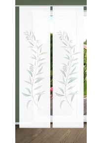 Schiebegardine HOME IN GREEN "CELSO" Gr. 1, gr&uuml;n (mint), B:60cm H:245cm, Polyester, Gardinen, Schiebegardine, SET DIGITALDRUCK,BAMBUSOPTIK RECYCELT