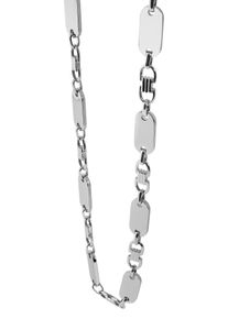 Adelia&acute;s Gliederkette ADELIA&acute;S "Unisex Halskette &iquest; Plattenkette aus Edelstahl 60 cm" Gr. 60, silber, Halsketten, Damen, Edelstahl, Gliederkette