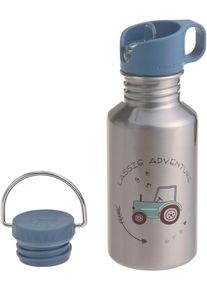 L&auml;ssig Trinkflasche L&Auml;SSIG "Adventure, Tractor", Kinder, Gr. 500ml, blau (blau denim), Edelstahl, Trinkflaschen Trinkflasche