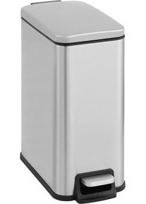 M&uuml;lleimer OTTO HOME "Joonah, mit verz&ouml;gertem Schlie&szlig;mechanismus, schmal und kompakt", stainless steel matt, B:14,3cm H:32,6cm T:27,36cm, Edelstahl, M&uuml;lleimer, M&uuml;lleimer, Nischen-M&uuml;lleimer, Treteimer, Kosmetikeimer mit Deckel