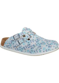 Pantolette Birkenstock "Kay SL", Damen, Gr. 40, blau, Obermaterial: 50% Rindsleder Leather cow. 50% Lammleder LEL., Schuhe Pantolette