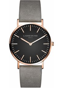 Quarzuhr Liebeskind Berlin "New Case", grau, Armbanduhren, Damen, Quarzuhr, Armbanduhr, Damenuhr, analog, Lederband