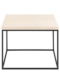 Couchtisch ACTONA GROUP "Barossa, Wohnzimmer-Tisch, quadratisch, in Steinoptik, Modern", beige, B:60cm H:45cm T:60cm, Tische, Couchtisch, Stabile schwarze Stahlbeine, in mehreren Varianten, Breite: 60 cm