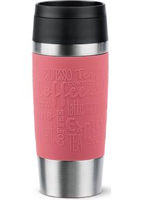 Thermobecher Emsa "Travel Mug Classic, mit 360-Trink&ouml;ffnung, auslaufsicher, rutschfest", orange (koralle), H:20,4cm &Oslash;:8,2cm, Edelstahl, Kunststoff, Silikon, Trinkgef&auml;&szlig;e, Thermobecher, 4h hei&szlig;, 8h kalt - 360 ml / 6h hei&szlig;, 12h kalt - 500 ml, 100% dicht