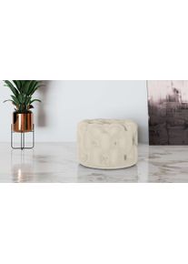 Hocker Home Affaire "FOLLINA", beige (hellbeige), B:60cm H:39cm T:60cm, 100% Polyester, Hocker, Hocker, Polsterhocker mit klassischer Chesterfield-Knopfheftung