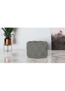Hocker Home Affaire "FOLLINA", grau (hellgrau), B:60cm H:39cm T:60cm, 100% Polyester, Hocker, Hocker, Polsterhocker mit klassischer Chesterfield-Knopfheftung