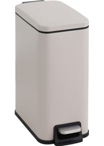 M&uuml;lleimer OTTO HOME "Joonah, mit verz&ouml;gertem Schlie&szlig;mechanismus, schmal und kompakt", beige, B:14,3cm H:32,6cm T:27,36cm, Edelstahl, M&uuml;lleimer, M&uuml;lleimer, Nischen-M&uuml;lleimer, Treteimer, Kosmetikeimer mit Deckel