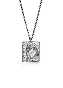 Kette mit Anh&auml;nger HAZE & GLORY "Halskette Gebetskette Pl&auml;ttchen 925 Silber" Gr. 60, silber, Halsketten, Herren, ohne Stein, Silber 925 (Sterlingsilber), Kette mit Anh&auml;nger