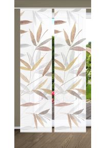 Schiebegardine HOME IN GREEN "RANDOW" Gr. 1, bunt, B:60cm H:245cm, Polyester, Gardinen, Schiebegardine, SET DIGITALDRUCK,BAMBUSOPTIK RECYCELT