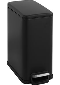 M&uuml;lleimer OTTO HOME "Joonah, mit verz&ouml;gertem Schlie&szlig;mechanismus, schmal und kompakt", schwarz, B:17cm H:37,9cm T:34,5cm, Edelstahl, M&uuml;lleimer, M&uuml;lleimer, Nischen-M&uuml;lleimer, Treteimer, Kosmetikeimer mit Deckel