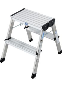 Klapptritt Krause "Treppy", grau (aluminiumfarben), B:40cm H:55cm L:55cm, Aluminium, Leitern, Klapptritt, 2x2 Stufen