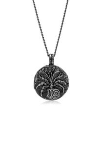 Kette mit Anh&auml;nger HAZE & GLORY "Halskette Sternzeichen Krebs Kordelkette 925 Silber" Gr. 60, grau, Halsketten, Herren, Silber 925 (Sterlingsilber), Kette mit Anh&auml;nger