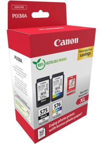 Canon Tintenpatrone "PG-575XL/CL-576XL Tintenpatrone + Fotopapier-Vorteilspaket", bunt (schwarz, magenta, cyan, gelb), Tintenpatronen, Tintenpatrone