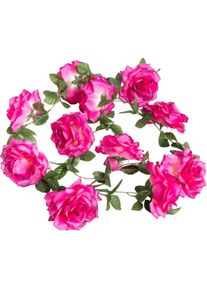 Kunstblume BOTANIC-HAUS "Rosengirlande", pink (dunkelpinl), B:12cm H:180cm T:12cm &Oslash;:12cm, Kunststoff, Kunstpflanzen, Kunstblume