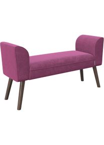 Polsterbank Playboy "TIFFANY", lila, walnuss, B:92,7cm H:54,5cm T:30cm, Holz, Polyester, Sitzb&auml;nke, Polsterbank
