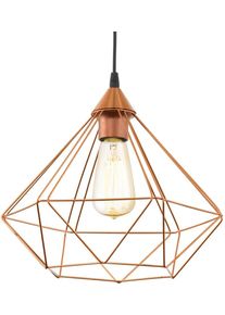 Eglo H&auml;ngeleuchte "TARBES Pendellampe, Kunststoff und Stahl, E27, IP20, Vintage, Lampe", schwarz (kupferfarben, schwarz), 1, H: 24cm, Leuchten, Vintage Pendelleuchte, Retro Look, Stahl, Kunststoff, E27, &Oslash;32,5 cm, H&auml;ngeleuchte