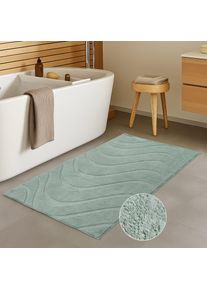 Badematte Carpet City "BAT400, Badteppich uni", jade, gr&uuml;n, H:11mm, Polyester, Badematten, Badematte, Teppich Badezimmer, Badvorleger, Anti-Rutsch, Waschbar, Duschmatte