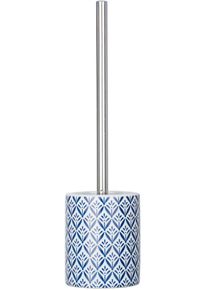 WC-Garnitur Wenko "Lorca", blau, B:10cm H:39cm, Keramik, Reinigungsb&uuml;rsten, WC-Garnitur