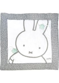 Krabbeldecke Roba "miffy", grau (grau, wei&szlig;), B:100cm L:100cm, Baumwolle, Polyester, Wohndecken, Krabbeldecke