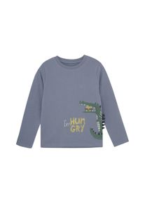 Sweater Minymo "Sweater MIT-shirt LS", Jungen, Gr. 122, grau (flint stone), Obermaterial: 95% Baumwolle CO. 5% Elasthan EL., Sweatshirts Sweater