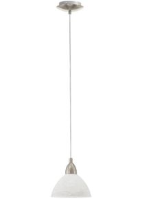Eglo Pendelleuchte "BRENDA", wei&szlig; (nickelfarben, wei&szlig;), 1, &Oslash; 19,5cm H: 110cm, 1 Stk., Leuchten, H&auml;ngelampe, Esszimmerlampe, Glas in alabaster wei&szlig;, klassischer Look, Pendelleuchte