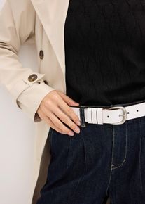 bonprix Femei Curea de piele, alb, 110