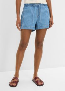 bonprix Femei Pantaloni scurți de blugi cu talie comodă Mid Waist, albastru, 52