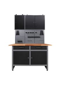 M&Ouml;BELIX M&ouml;belix , Anthrazit, Grau , Holz, Metall , Buche , 1 F&auml;cher , 2 Schublade(n) Schubladen , 120x205x60 cm , T&Uuml;V-gepr&uuml;ft, FSC , Baumarkt, Werkstatteinrichtung, Werkb&auml;nke