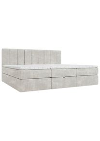 Esposa Familienbett, Beige, Kunststoff, H3, H&ouml;he ca. 21 cm, 270x200 cm, gepolstertes Kopfteil, Stoffauswahl, Topper geteilt, in verschiedenen Gr&ouml;&szlig;en erh&auml;ltlich, Box mit integrierter Matratze, Familienbett, Schlafzimmer, Betten