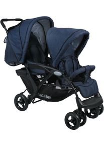 CHIC 4 BABY Geschwisterwagen CHIC4BABY "Duo", Baby, navy, Kinderwagen Geschwisterwagen, mit feststellbaren Doppelschwenk-Vorderr&auml;dern