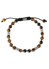 Adelia&acute;s Armband ADELIA&acute;S "Herren Armband &iquest; Kugelarmband aus Edelstahl mit Tigerauge 19,5 cm" Gr. 20, silber, Armb&auml;nder, Herren, Edelstahl, Armband