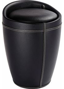 Hocker Wenko, schwarz-wei&szlig; (wei&szlig;, schwarz), B:36cm H:50,5cm T:36cm, Hocker, Hocker