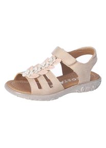 Sandalette Ricosta "Clara WMS: mittel", M&auml;dchen, Gr. 26, beige, Lederimitat, festlich, Schuhe Sandalette, Sandale mit Klett, WMS-System, Leder, Gr&ouml;&szlig;enschablone zum Download