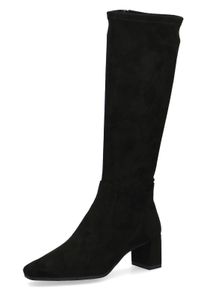 Stiefel Caprice, Damen, Gr. 40, Normalschaft, schwarz, Textil, Schuhe Stiefel, Blockabsatz, Abendschuh, Langschaft-Stiefel mit Innenrei&szlig;verschluss