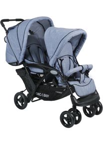 CHIC 4 BABY Geschwisterwagen CHIC4BABY "Duo", Baby, hellblau, Kinderwagen Geschwisterwagen, mit feststellbaren Doppelschwenk-Vorderr&auml;dern