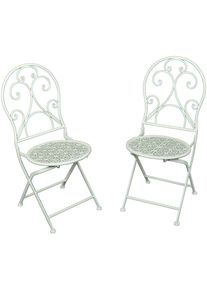 Gartenstuhl Garden Pleasure "Lascar", wei&szlig;, H:93cm T:40cm, Stahl, St&uuml;hle, Gartenstuhl, 2er Set, Stahl/Textil, stapelbar