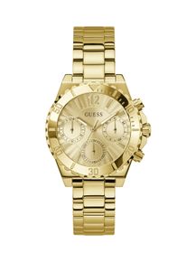 Multifunktionsuhr Guess "PHOEBE", goldfarben, Armbanduhren, Damen, Multifunktionsuhr, Quarzuhr, Armbanduhr, Damenuhr, Edelstahlarmband, analog, Wochentag