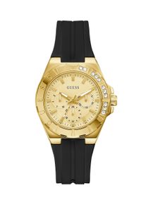 Multifunktionsuhr Guess "CALYPSO", schwarz, Armbanduhren, Damen, Multifunktionsuhr, Quarzuhr, Armbanduhr, Damenuhr, analog, Wochentag, Tag