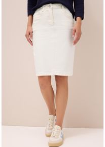Midirock Cecil "ein zeitloses Statement-Piece", Damen, Gr. 29, beige (light beige), Web, Obermaterial: 81% Baumwolle, 17% Polyester, 2% Elasthan. Futter: 52% Polyester, 48% Baumwolle, unifarben, schmal knielang, R&ouml;cke Midirock, unifarben, casual, Knielang, schmal