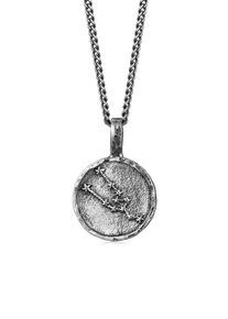 Kette mit Anh&auml;nger HAZE & GLORY "Halskette Sternzeichen Sternbild Stier - Taurus 925 Silber" Gr. 60, grau, Halsketten, Herren, Silber 925 (Sterlingsilber), Kette mit Anh&auml;nger